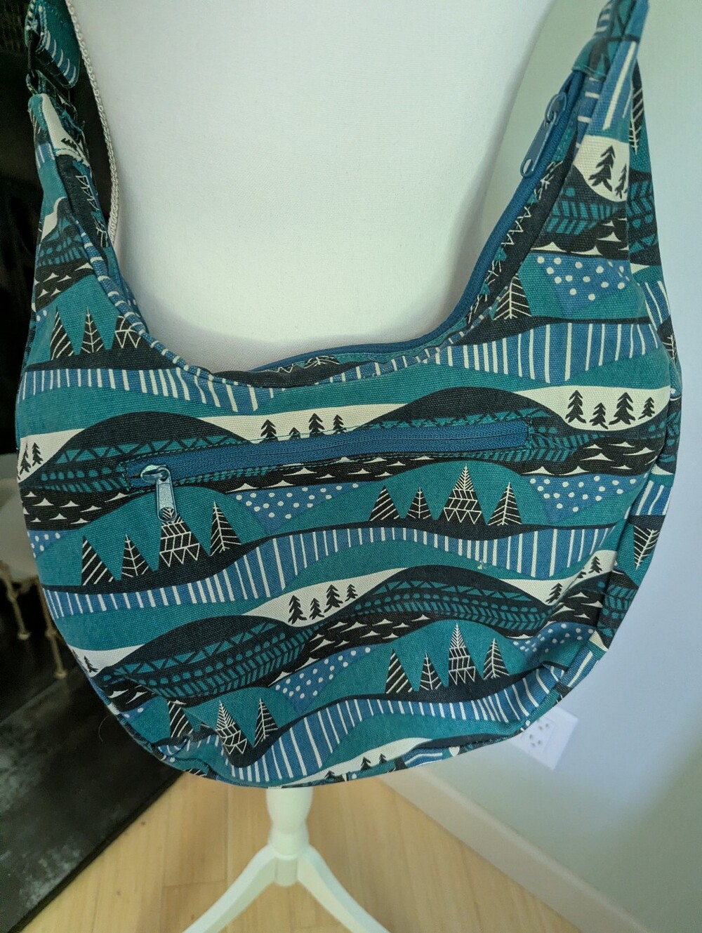 Kavu Teal Patterned Crossbody Bag - Picture 5 of 8